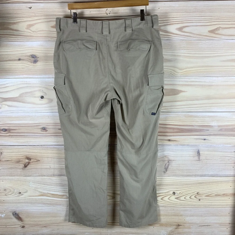5.11 Tactical Series Cargo Pants Mens 36x32 Tan‎ Ripstop Multi-Pocket Workwear